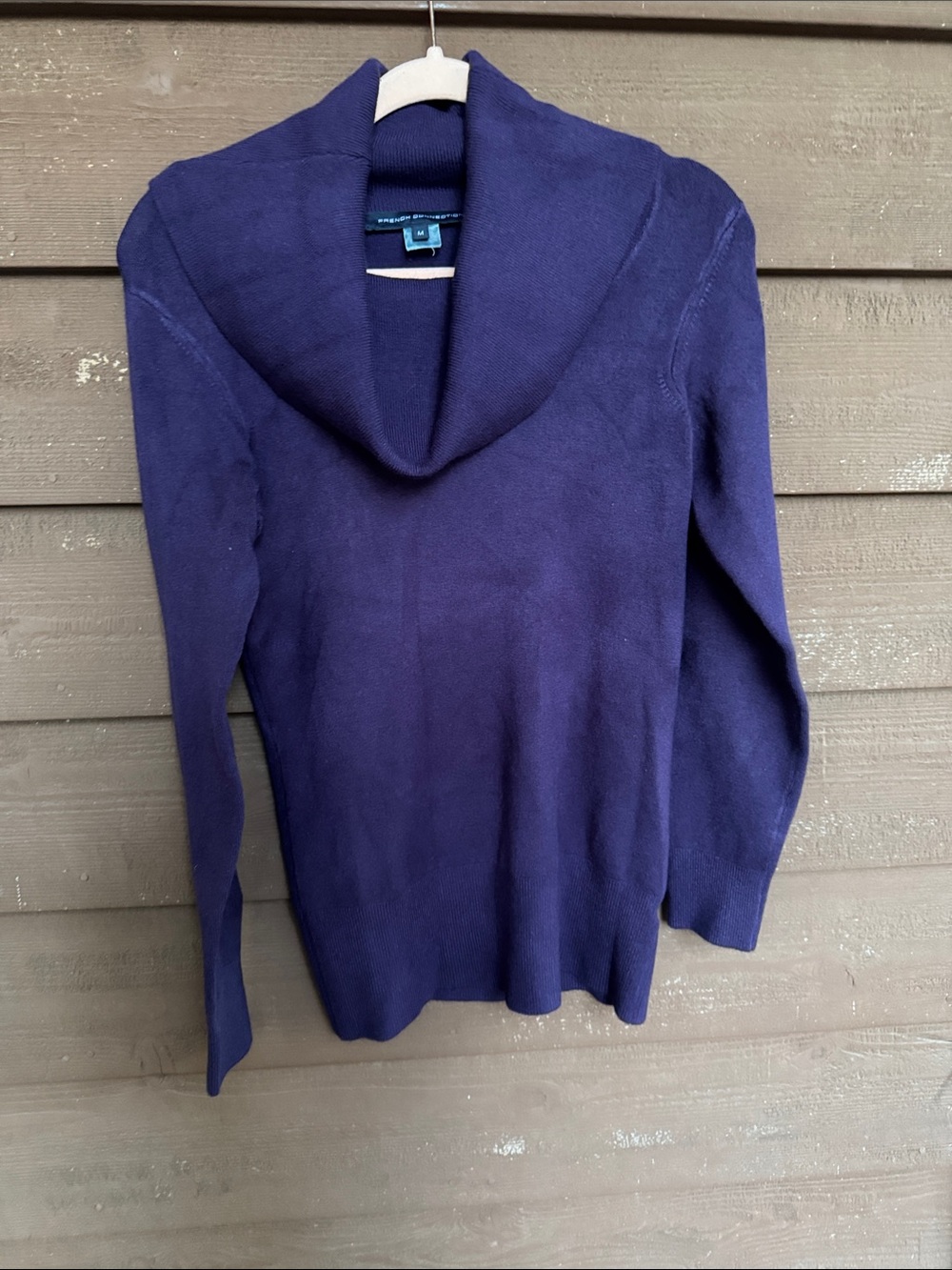 French Connection Purple Shawl-Collar Turtleneck Sweater size Medium